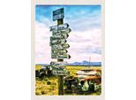 Vianmo Insegna In Legno 40X30 Cm Amerika Usa Route 66 Oldtimer Gebirge