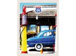Vianmo Insegna In Legno 40X30 Cm Amerika Chicago Route 66 Tankstelle
