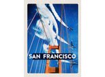 Vianmo Insegna In Legno 40X30 Cm San Francisco BrüCke Flugzeug Himmel