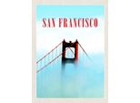 Vianmo Insegna In Legno 40X30 Cm San Francisco BrüCke Himmel Blau