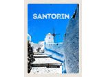 Vianmo Insegna In Legno 40X30 Cm Santorini Griechenland WeißE Treppen