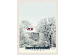 Vianmo Insegna In Legno 40X30 Cm Skandinawien Schnee Weiß Natur Haus