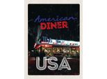 Vianmo Insegna In Legno 40X30 Cm Usa Diner Restaurant Lunch Dinner