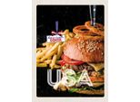 Vianmo Insegna In Legno 40X30 Cm Usa Burger Pommes Zwiebelringe Essen
