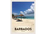 Vianmo Insegna In Legno 40X30 Cm Barbados Insel Frankreich Meer Strand