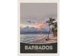 Vianmo Insegna In Legno 40X30 Cm Barbados Strand Meer Unwetter
