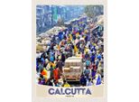 Vianmo Insegna In Legno 40X30 Cm Calcutta Indien 4,5 Milionen Einwohner