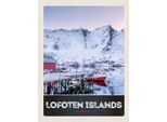 Vianmo Insegna In Legno 40X30 Cm Lofoten Island Norwegen Winter Schnee