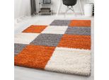 Carpetsale24 Tappeto Shaggy A Pelo Alto Design A Quadri Morbido Soffice E Accogliente Per Soggiorno Moderno, Dimensioni: 120X170 Cm