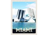 Vianmo Insegna In Legno 40X30 Cm Miami Amerika Usa BrüCke Schiffe Meer