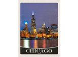 Vianmo Insegna In Legno 40X30 Cm Chicago Usa Amerika Abend Am Meer