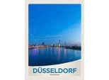 Vianmo Insegna In Legno 40X30 Cm DüSseldorf Fluss Stadt BrüCke Turm