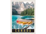 Vianmo Insegna In Legno 40X30 Cm Kanada Europa Meer Gebirge Boot