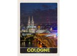 Vianmo Insegna In Legno 40X30 Cm KöLn Deutschland Dom BrüCke Bahnhof