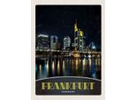 Vianmo Insegna In Legno 40X30 Cm Frankfurt Deutschalnd Nacht BrüCke
