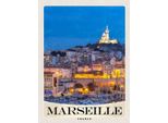 Vianmo Insegna In Legno 40X30 Cm Marseille Frankreich Kirche Nacht