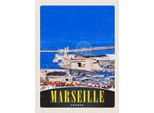 Vianmo Insegna In Legno 40X30 Cm Marseille Frankreich Stadt Riesenrad
