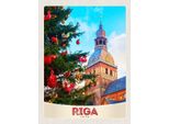 Vianmo Insegna In Legno 40X30 Cm Riga Lettland Weihnachten Winterzeit