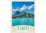 Vianmo Insegna In Legno 40X30 Cm Tahiti Amerika Insel Blaues Meer Natur
