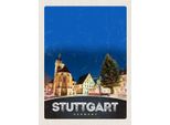 Vianmo Insegna In Legno 40X30 Cm Stuttgart Altstadt GebäUde Architektur