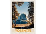 Vianmo Insegna In Legno 40X30 Cm Yosemite Amerika Natur BäUme Gebirge