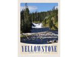 Vianmo Insegna In Legno 40X30 Cm Yellowstone Wasserfall Gebirge Natur