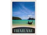 Vianmo Insegna In Legno 40X30 Cm Thailand Meer Boot Gebirge Himmel