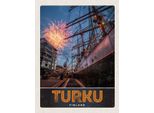 Vianmo Insegna In Legno 40X30 Cm Turku Finnland Schiff Feuerwerk