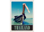 Vianmo Insegna In Legno 40X30 Cm Thailand Meer Blaues Meer Boot Natur