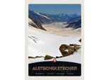 Vianmo Insegna In Legno 40X30 Cm Aletschgletsch Schweiz Schnee Natur