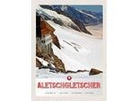 Vianmo Insegna In Legno 40X30 Cm Aletschgletsch Schweiz Schnee Winter