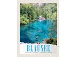 Vianmo Insegna In Legno 40X30 Cm Blausee Schweiz Natur Wald Gebirge