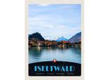 Vianmo Insegna In Legno 40X30 Cm Iseltwald See Schnee Gebirge