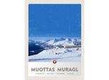 Vianmo Insegna In Legno 40X30 Cm Muottas Murgal Schweiz Gebirge Schnee