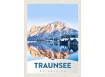 Vianmo Insegna In Legno 40X30 Cm Traunsee ÖStereich Winterzeit Schnee