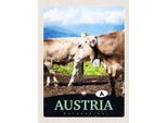 Vianmo Insegna In Legno 40X30 Cm ÖSterreich Tiere Weide Natur Gebirge