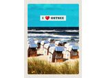 Vianmo Insegna In Legno 40X30 Cm Ostsee StranköRbe Meer Strand Natur