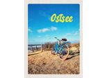 Vianmo Insegna In Legno 40X30 Cm Ostsee Fahrradtour Meer Strand Fahrrad