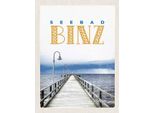 Vianmo Insegna In Legno 40X30 Cm Seebad Binz Meer Strand Ebbe Und Flut