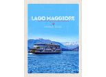 Vianmo Insegna In Legno 40X30 Cm Lago Maggiore Schiff See Berge Natur