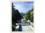 Vianmo Insegna In Legno 40X30 Cm Matterhorn Schweiz Fluss Berg Stadt