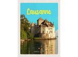 Vianmo Insegna In Legno 40X30 Cm Lausanne Schloss See Schweiz