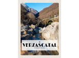 Vianmo Insegna In Legno 40X30 Cm Verzascatal BrüCke WäLder Fluss Natur