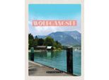 Vianmo Insegna In Legno 40X30 Cm Wolfgangsee See Stadt Natur