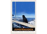 Vianmo Insegna In Legno 40X30 Cm Jungfraujoch Schweiz Rabe Winter Natur