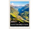 Vianmo Insegna In Legno 40X30 Cm Gotthard Pass Wanderung Natur WäLder