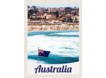 Vianmo Insegna In Legno 40X30 Cm Australien Strand Meer Wellen Sonne