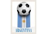 Vianmo Insegna In Legno 40X30 Cm Argentinien Flagge FußBall