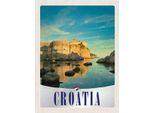 Vianmo Insegna In Legno 40X30 Cm Kroatien Burg Strand Meer Europa