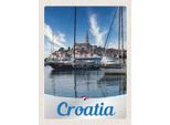 Vianmo Insegna In Legno 40X30 Cm Kroatien Yacht Stadt Meer